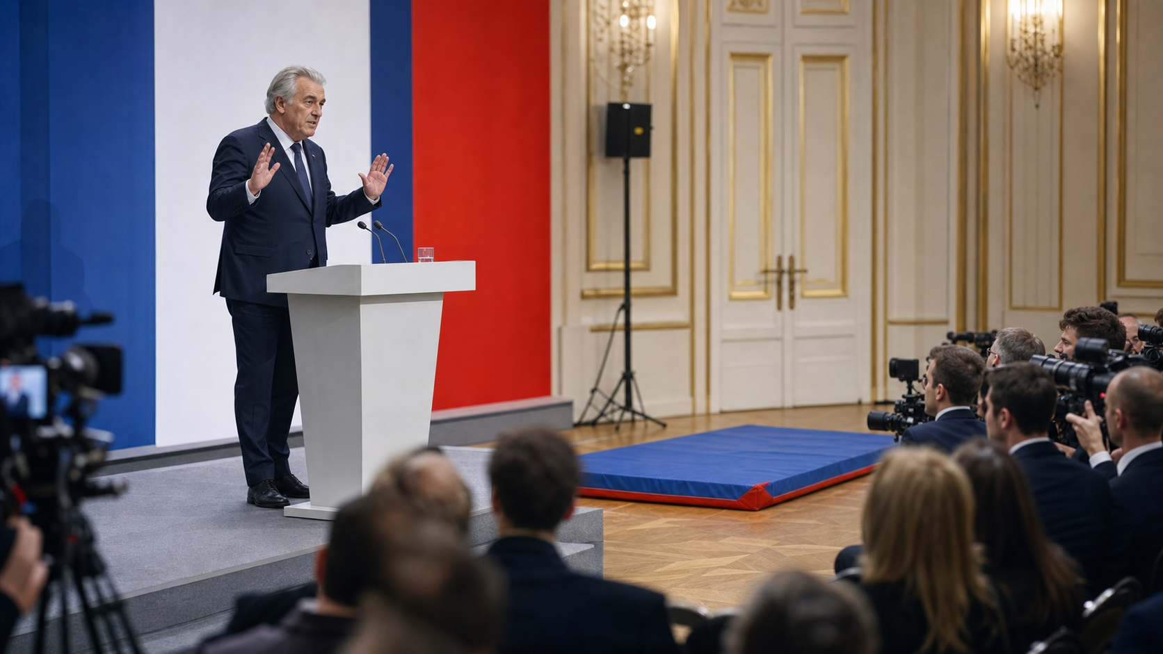 Иллюстрация к статье «Макрон пообещал миллион долларов тому, кто сделает сальто назад»
